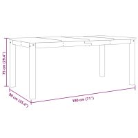 vidaXL Matbord Panama vit 180x90x75 cm massiv furu - Bild 8