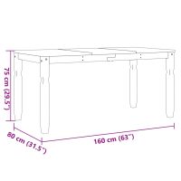 vidaXL Matbord Corona 160x80x75 cm massiv furu - Bild 8