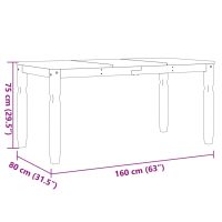 vidaXL Matbord Corona vit 160x80x75 cm massiv furu - Bild 8