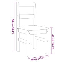 vidaXL Matstolar 2 st Panama 40x46x90 cm massiv furu - Bild 9