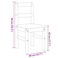 vidaXL Matstolar 2 st Panama grå 40x46x90 cm massiv furu - Bild 9