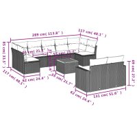 vidaXL Loungegrupp 10 delar med svarta dynor konstrotting - Bild 3