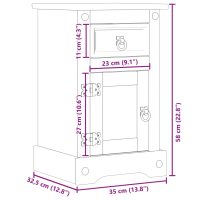 vidaXL Sängbord Corona 35x32,5x58 cm massiv furu - Bild 9