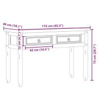 vidaXL Konsolbord Corona 115x46x73 cm massiv furu - Bild 9