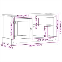 vidaXL Tv-bänk Corona 100x37x52 cm massiv furu - Bild 9