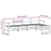 vidaXL Soffgrupp för trädgården 5 delar massiv douglasgran - Bild 9