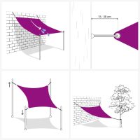 vidaXL Solsegel 160 g/m² fyrkantig ljusgrå 2,5x2,5 m HDPE - Bild 5