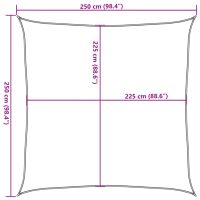 vidaXL Solsegel 160 g/m² fyrkantig ljusgrå 2,5x2,5 m HDPE - Bild 10