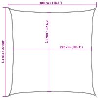 vidaXL Solsegel 160 g/m² fyrkantig ljusgrå 3x3 m HDPE - Bild 10