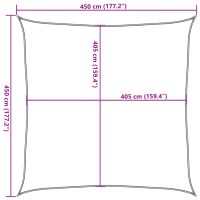 vidaXL Solsegel 160 g/m² fyrkantig ljusgrå 4,5x4,5 m HDPE - Bild 10