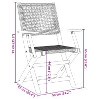 vidaXL Hopfällbara trädgårdsstolar 6 st beige konstrotting/massivt trä - Bild 10