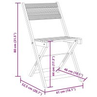 vidaXL Hopfällbara trädgårdsstolar 6 st beige massivt akaciaträ - Bild 10