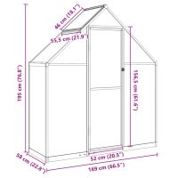 vidaXL Växthus med ram antracit 169x58x195 cm aluminium - Bild 10