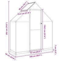 vidaXL Växthus med ram grön 169x58x202 cm aluminium - Bild 10