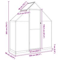 vidaXL Växthus med ram antracit 169x58x202 cm aluminium - Bild 10