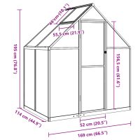 vidaXL Växthus med ram antracit 169x114x195 cm aluminium - Bild 10