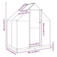 vidaXL Växthus med ram antracit 169x114x202 cm aluminium - Bild 10