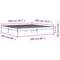 vidaXL Sängram svart 200x200 cm konstruerat trä och metall - Bild 9