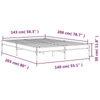 vidaXL Sängram sonoma-ek 140x200 cm konstruerad trä och metall - Bild 9