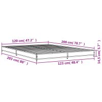 vidaXL Sängram sonoma-ek 120x200 cm konstruerad trä och metall - Bild 9