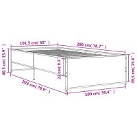 vidaXL Sängram svart 100x200 cm konstruerat trä och metall - Bild 9