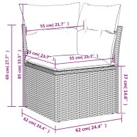 vidaXL Loungegrupp 10 delar med svarta dynor konstrotting - Bild 12