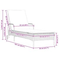 vidaXL Solsängar med dynor 2 st beige konstrotting - Bild 10