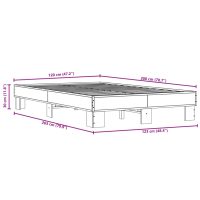 vidaXL Sängram sonoma-ek 120x200 cm konstruerad trä och metall - Bild 9