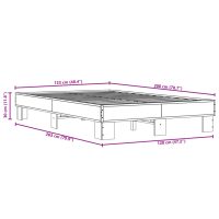 vidaXL Sängram brun ek 120x200 cm konstruerat trä och metall - Bild 4