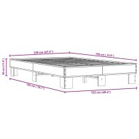 vidaXL Sängram sonoma-ek 120x190 cm konstruerat trä och metall - Bild 9