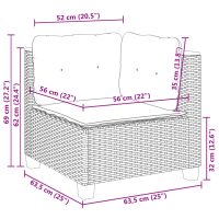 vidaXL Loungegrupp 10 delar med svarta dynor konstrotting - Bild 10