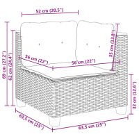 vidaXL Loungegrupp 10 delar med svarta dynor konstrotting - Bild 10