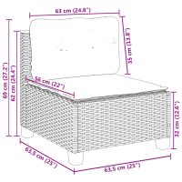 vidaXL Loungegrupp 10 delar med svarta dynor konstrotting - Bild 11