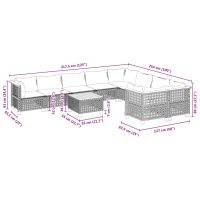 vidaXL Loungegrupp 10 delar med svarta dynor konstrotting - Bild 8