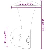 vidaXL Utomhusvägglampa med sensor svart rostfritt stål - Bild 7