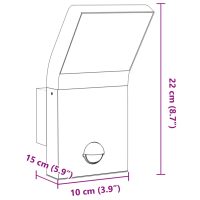 vidaXL Utomhusvägglampa LED med sensor svart gjuten aluminium - Bild 9