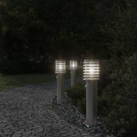 vidaXL Utomhusgolvlampa med sensor silver 60 cm rostfritt stål - Bild 3