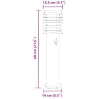 vidaXL Utomhusgolvlampor med sensorer 3 st silver 60 cm rostfritt stål - Bild 7