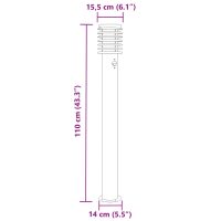 vidaXL Utomhusgolvlampa med sensor silver 110 cm rostfritt stål - Bild 7