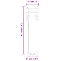 vidaXL Utomhusgolvlampa med eluttag silver 60 cm rostfritt stål - Bild 7