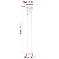 vidaXL Utomhusgolvlampor med eluttag 3 st silver 110 cm rostfritt stål - Bild 7