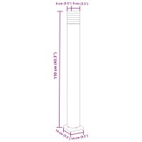 vidaXL Utomhusgolvlampor 3st svart 110 cm aluminium - Bild 7