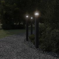 vidaXL Utomhusgolvlampa med eluttag svart 110 cm aluminium - Bild 3