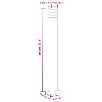 vidaXL Utomhusgolvlampor med eluttag 3st svart 110 cm aluminium - Bild 7