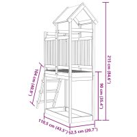 vidaXL Lektorn med stege 110,5x52,5x215 cm massiv furu - Bild 8