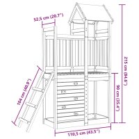 vidaXL Lektorn med klättervägg 110,5x52,5x215cm massiv douglasgran - Bild 8