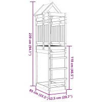 vidaXL Lektorn 85x52,5x239 cm massiv furu - Bild 8