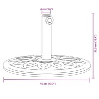 vidaXL Parasollfot för Ø38 / 48 mm stolpar 12 kg rund - Bild 8