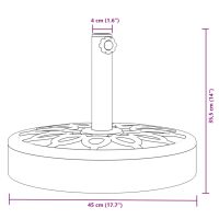 vidaXL Parasollfot för Ø38 / 48 mm stolpar 25 kg rund - Bild 8