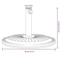 vidaXL Parasollfot för Ø38 / 48 mm stolpar 12 kg rund - Bild 8